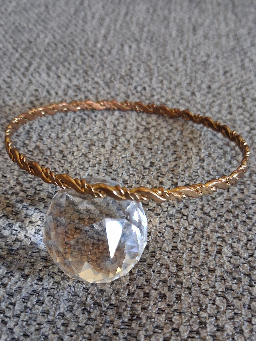 Vintage Gold Tone Twisted Bangle Bracelet